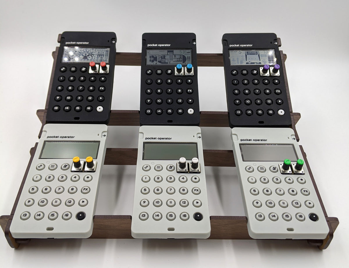Pocket Operator Double Rack with Cable - Angled Stand holds any TWO Teenage  Engineering PO models - INCLUDES 6 Connector Cable!