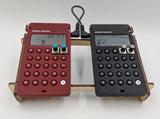 Pocket Operator Double Rack includes Cable - Angled Stand holds any TWO Teenage Engineering PO models - INCLUDES 6" Connector Cable!
